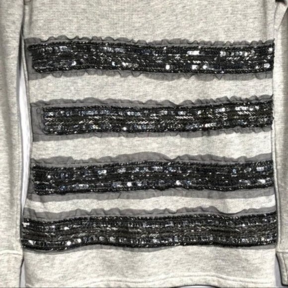 Philosophy Striped Beaded Sequin Scoop Neck Top - Picture 2 of 8